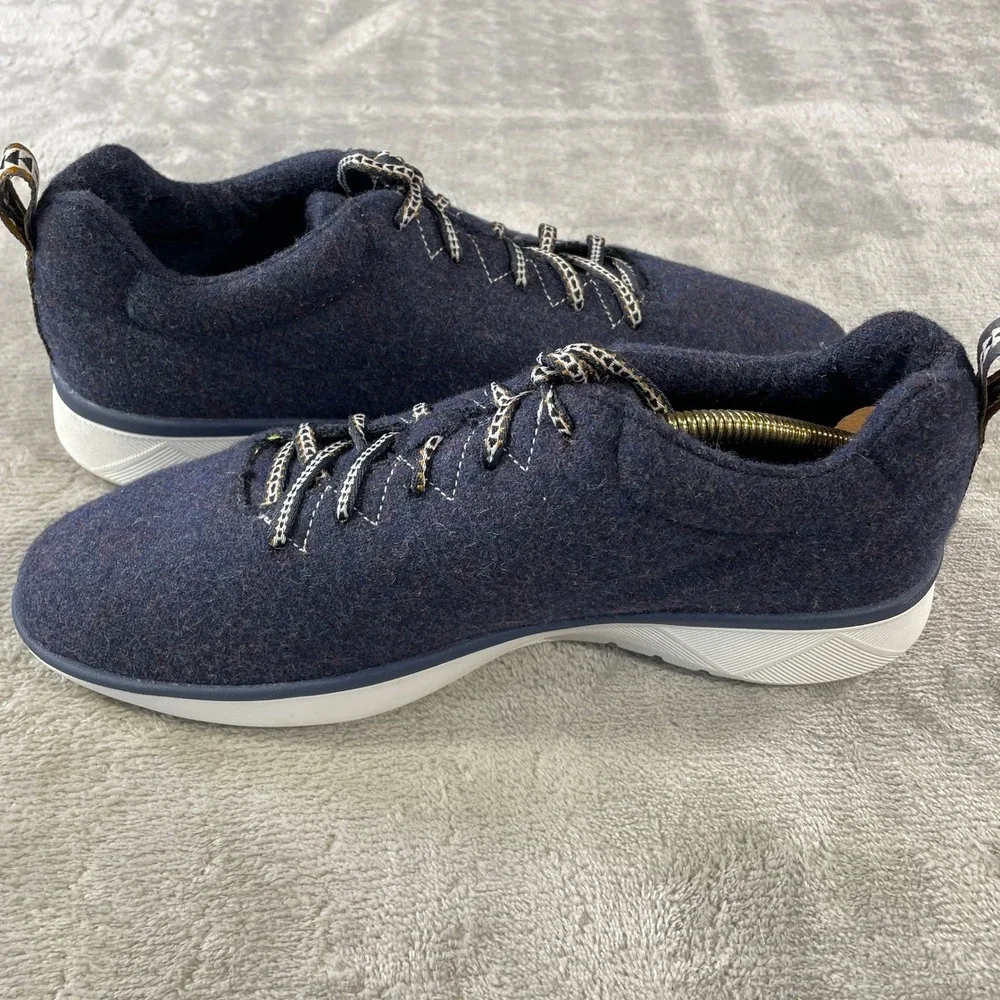 Pendleton Wool Sneakers Shoes Men 9.5 Navy Blue Lace‎ Up Vibram Sole Casual